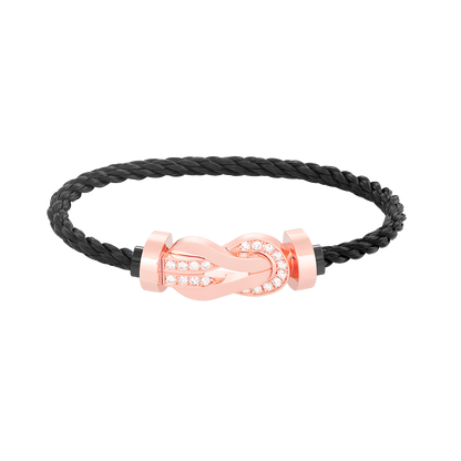 [Everoly JW]CHANCE LARGE 8 FIGURE BUCKLE HALF DIAMOND BRACELET ROSE GOLD