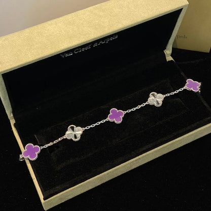 [Everoly JW]  CLOVER 5 MOTIF VIOLET BRACELET COLLECTION