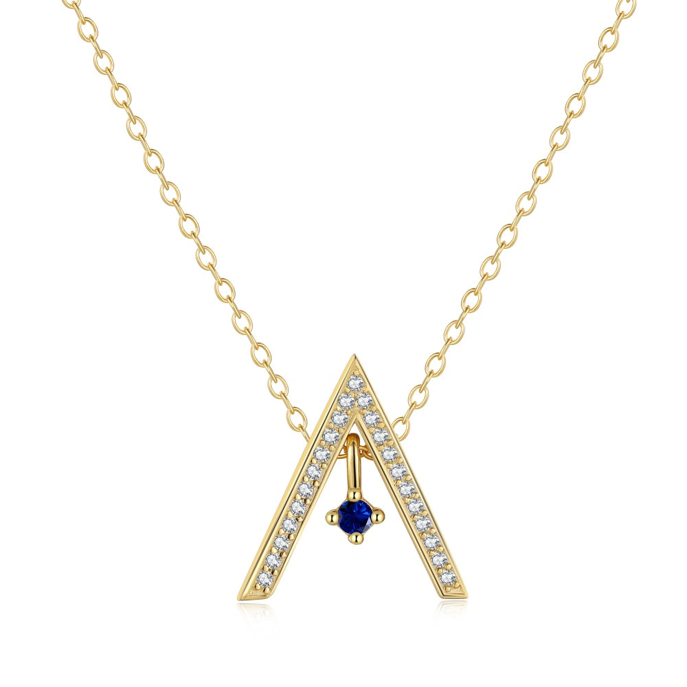 [Everoly JW]Sparkling "A" Shape Necklace