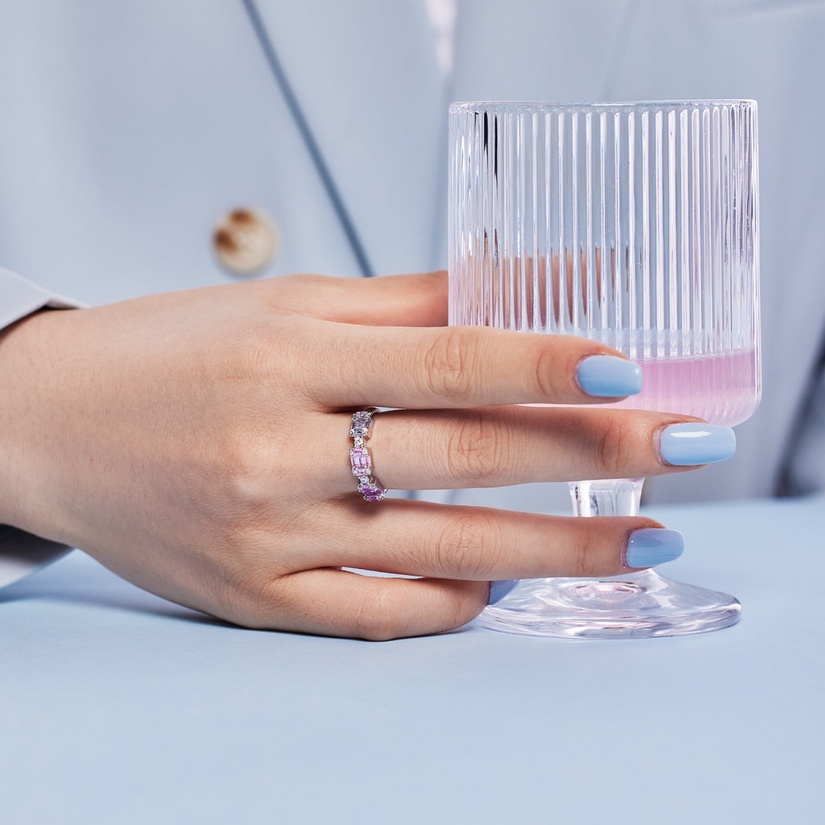 [Everoly JW]Unique Colorful Emerald Cut Party Ring