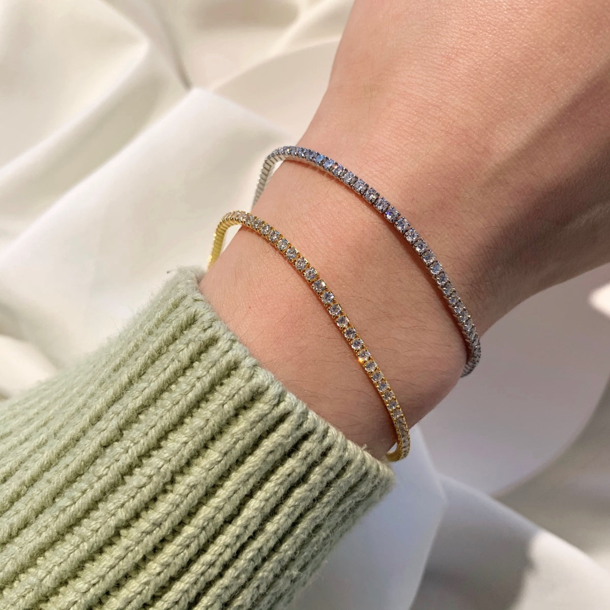 [Everoly JW]Radiant Shinning Princess Cut Tennis Bracelet