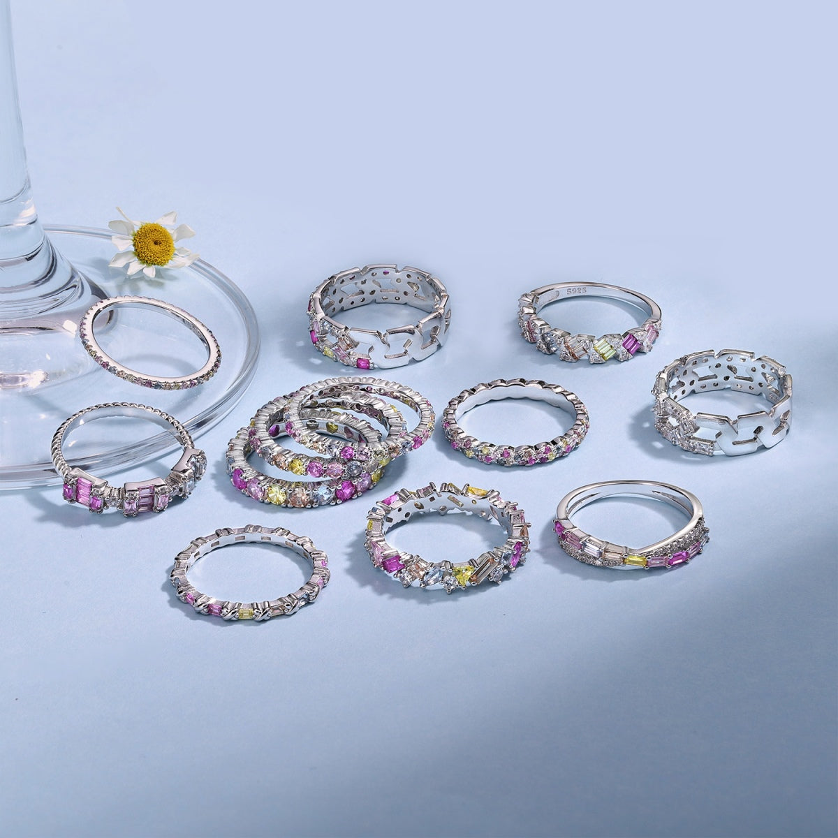[Everoly JW]Radiant Sparkling Round Cut Daily Ring