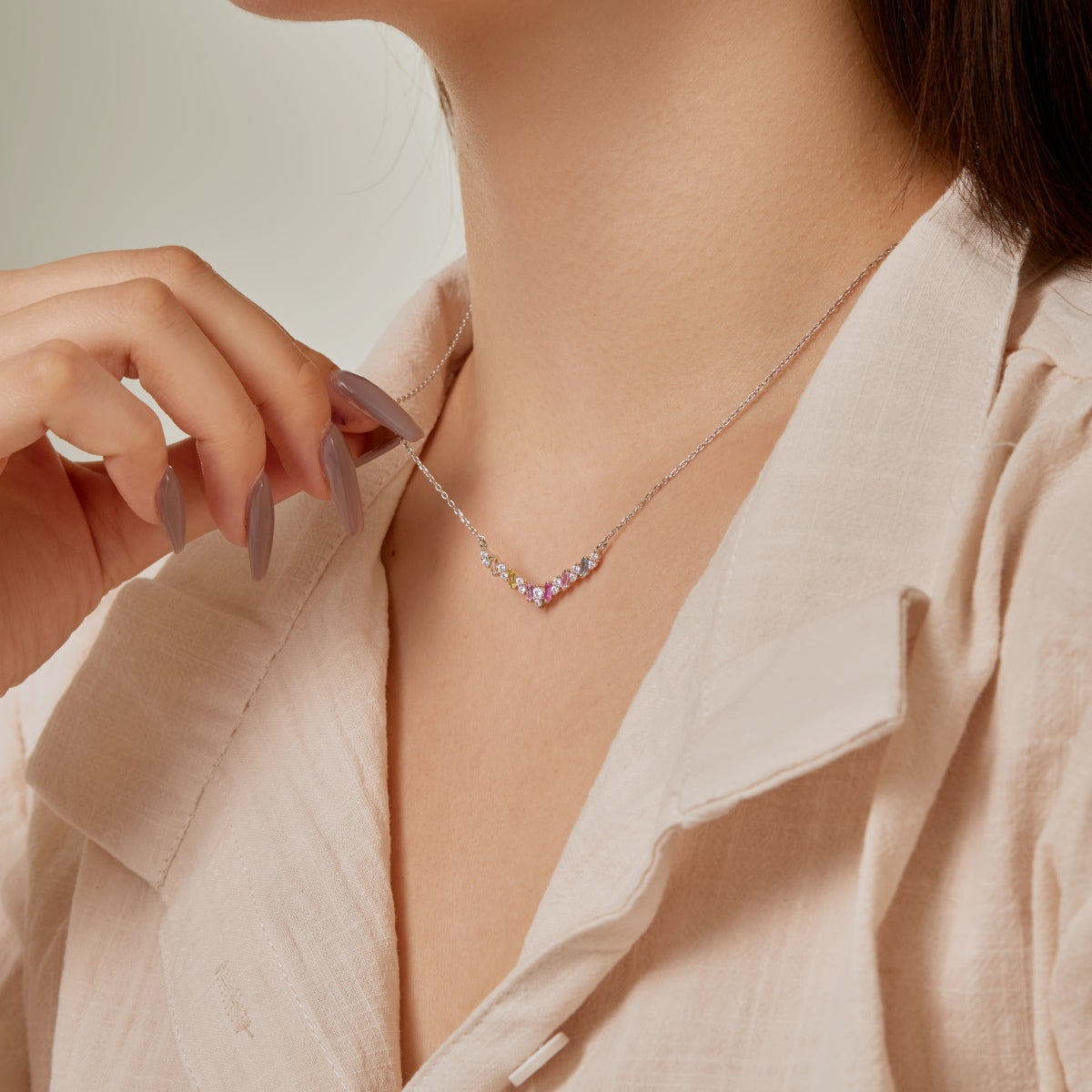 [Everoly JW]Dazzling Rainbow Necklace