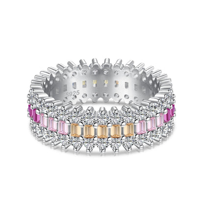 [Everoly JW]Ornate Colorful Radiant Cut Daily Ring