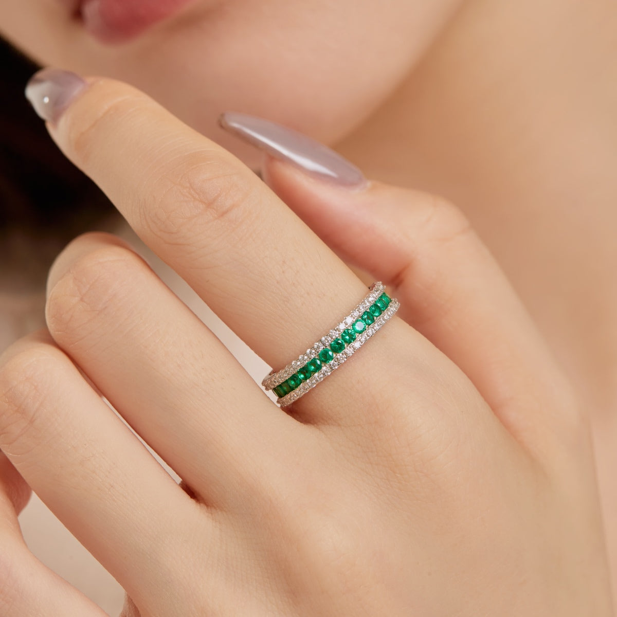[Everoly JW]Delicate Colorful Round Cut Daily Ring