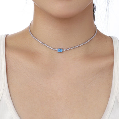 [Everoly JW]2.0 carat Ornate Emerald Cut Necklace