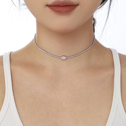 [Everoly JW]1.0 Carat Shining Oval Cut Necklace