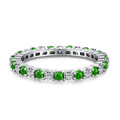 [Everoly JW]Exquisite Colorful Round Cut Tennis Ring