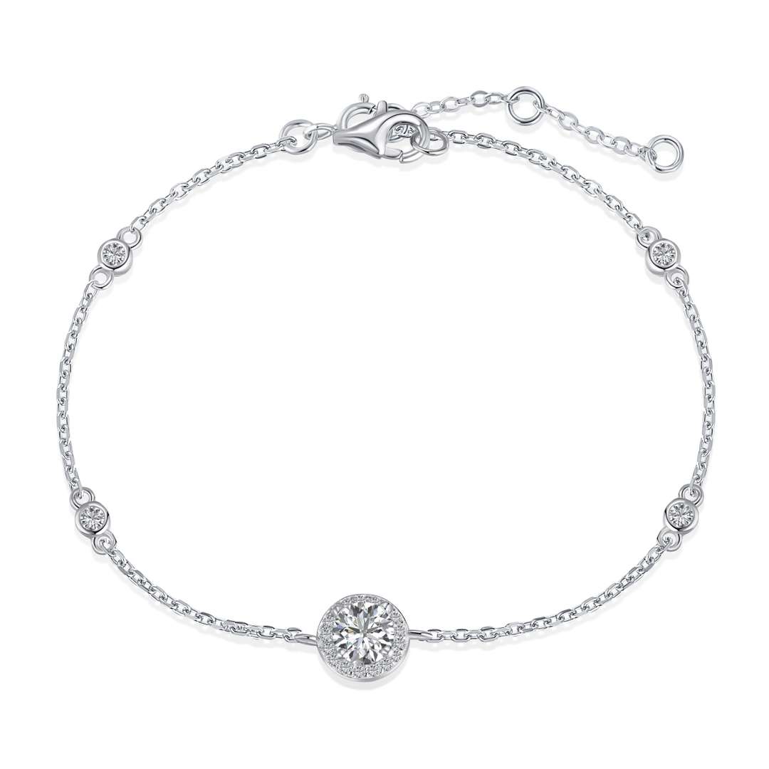 [Everoly JW]Schillerndes Armband mit rundem Schliff