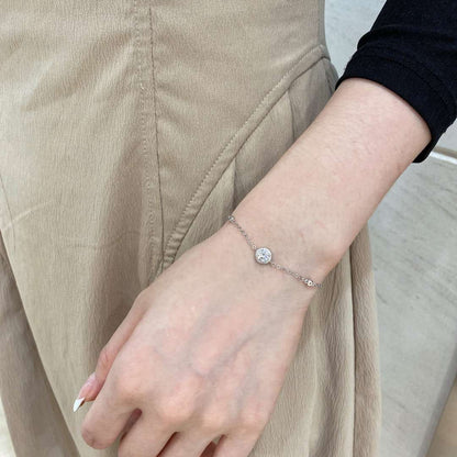 [Everoly JW]Schillerndes Armband mit rundem Schliff