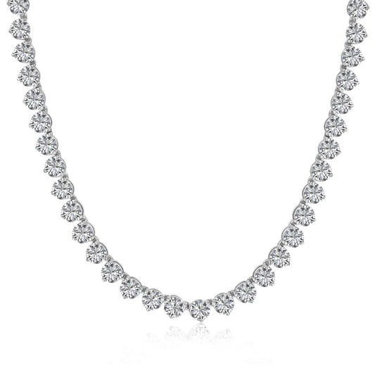 [Everoly JW]Ornate Heart Cut Tennis Necklace