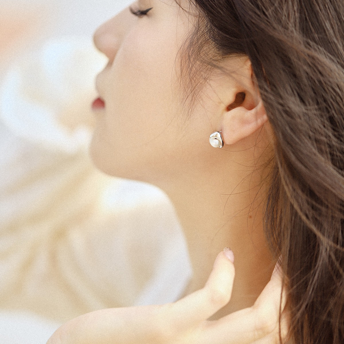 [Everoly JW]Dainty Bread Pearl Earrings