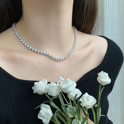 [Everoly JW]Ornate Heart Cut Tennis Necklace