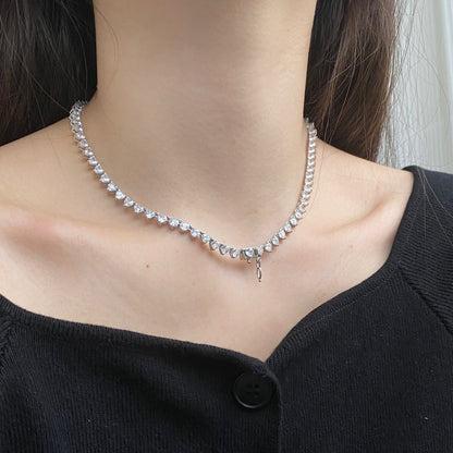 [Everoly JW]Ornate Heart Cut Tennis Necklace