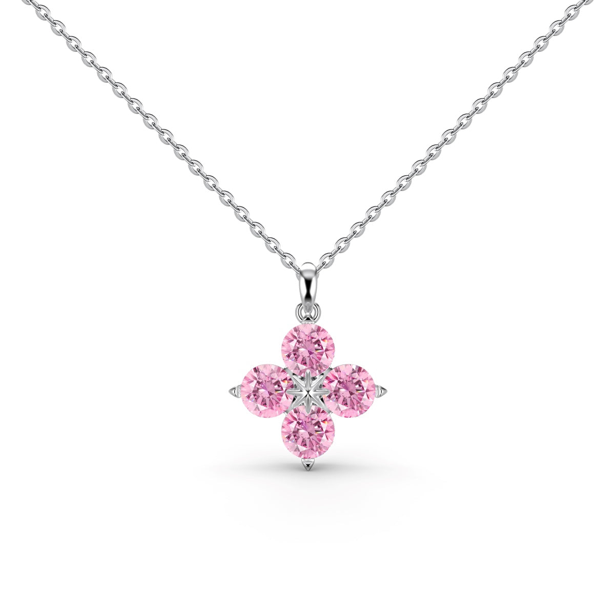 [Everoly JW]四つ葉のクローバーと八芒星のネックレス
