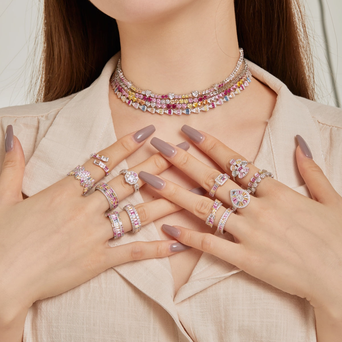 [Everoly JW]Radiant Colorful Rainbow Necklace