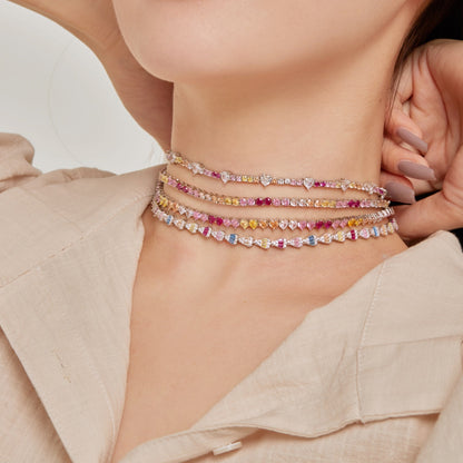 [Everoly JW]Delicate Colorful Rainbow Tennis Chain