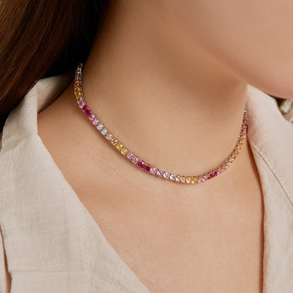 [Everoly JW]Delicate Colorful Tennis Necklace