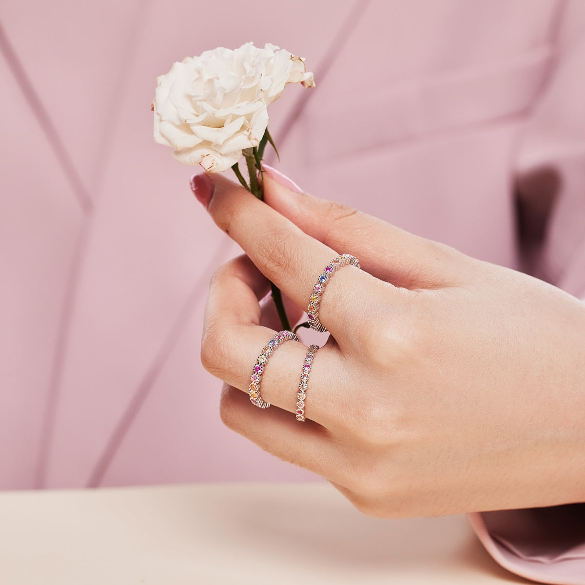 [Everoly JW]Exquisite Colorful Round Cut Party Ring