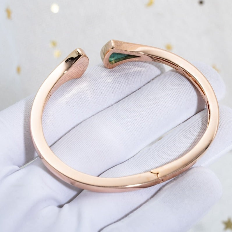 [Everoly JW]DREAM BRACELET OPEN MALACHITE PINK GOLD