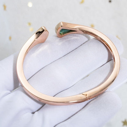 [Everoly JW]DREAM BRACELET OPEN MALACHITE PINK GOLD