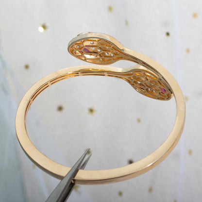 [Everoly JW]SERPENTI BRACELET PINK GOLD DIAMOND DOUBLE SNAKE