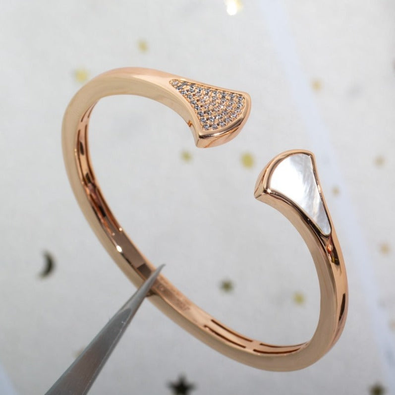 [Everoly JW]DREAM BRACELET OPEN PINK GOLD MOP DIAMOND