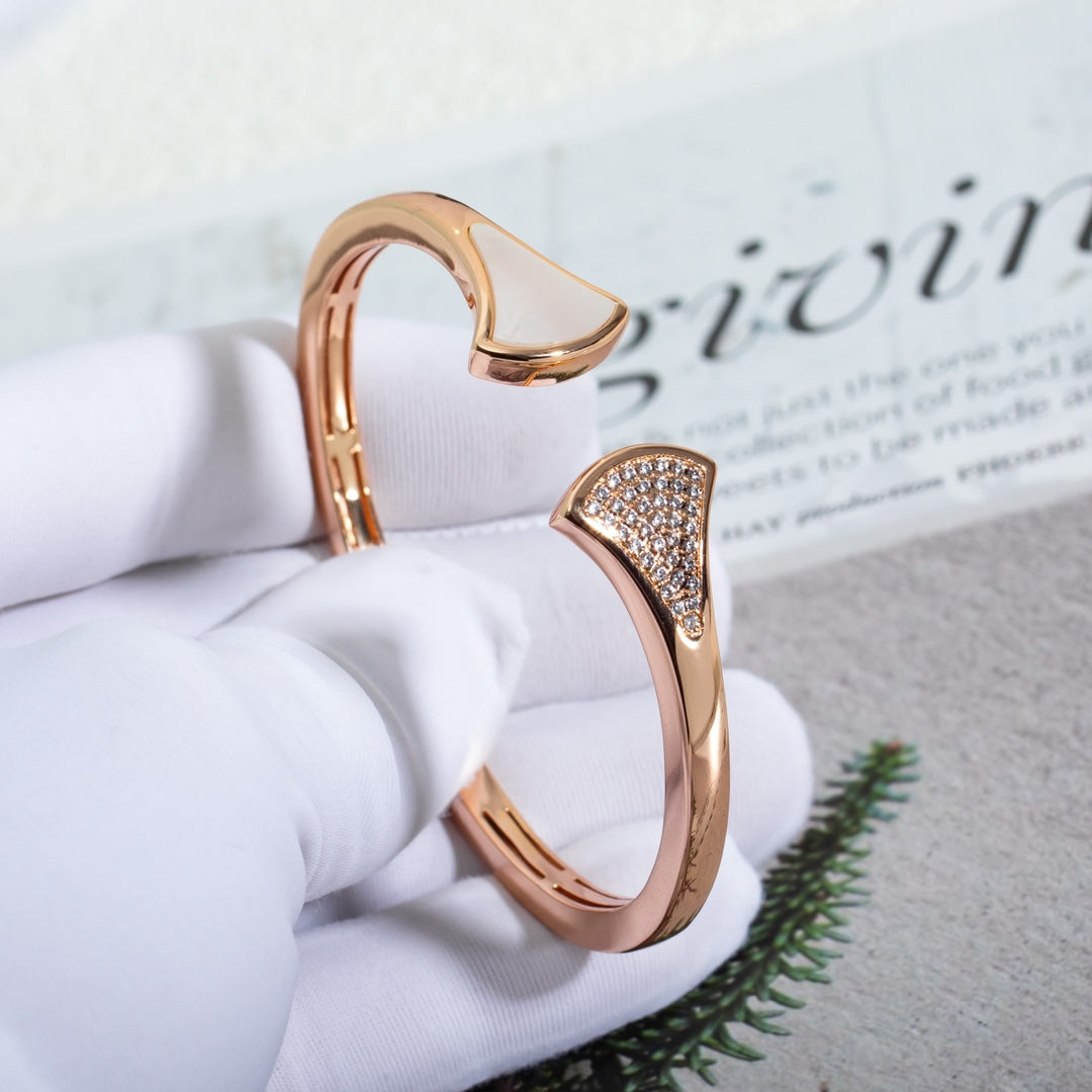 [Everoly JW]DREAM BRACELET OPEN PINK GOLD MOP DIAMOND