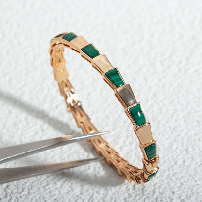 [Everoly JW]SERPENTI BRACELET PINK GOLD MALACHITE