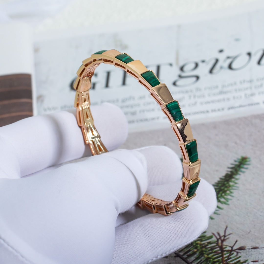 [Everoly JW]SERPENTI BRACELET PINK GOLD MALACHITE