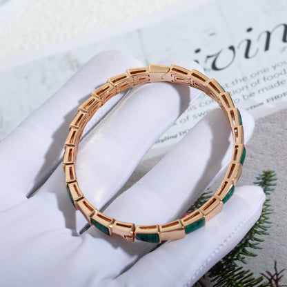 [Everoly JW]SERPENTI BRACELET PINK GOLD MALACHITE