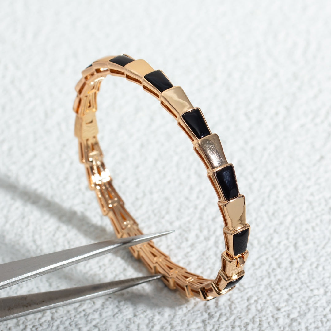 [Everoly JW]SERPENTI BRACELET PINK GOLD ONYX