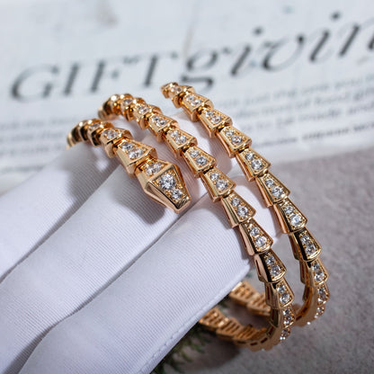 [Everoly JW]SERPENTI BRACELET PINK GOLD DIAMOND DOUBLE ROW