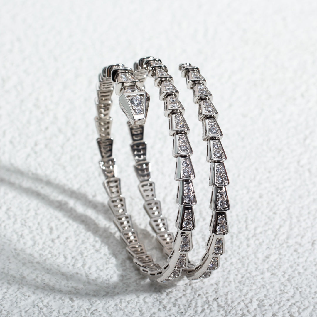 [Everoly JW]SERPENTI BRACELET SILVER DIAMOND DOUBLE ROW
