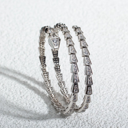 [Everoly JW]SERPENTI BRACELET SILVER DIAMOND DOUBLE ROW