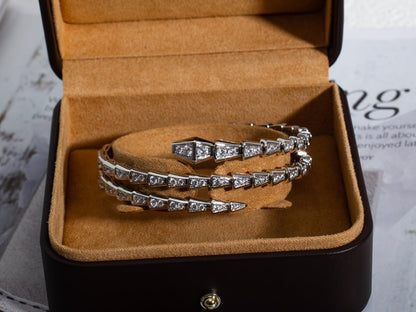 [Everoly JW]SERPENTI BRACELET SILVER DIAMOND DOUBLE ROW