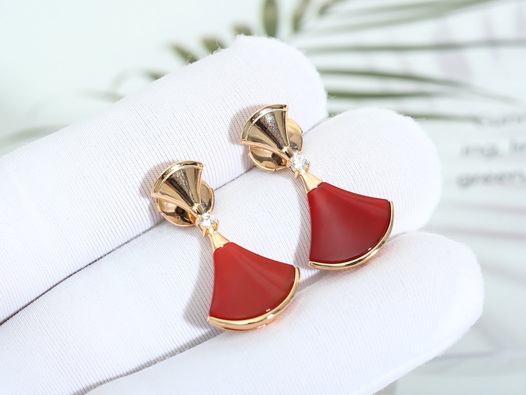 [Everoly JW]DREAM Carnelian PINK GOLD EARRINGS