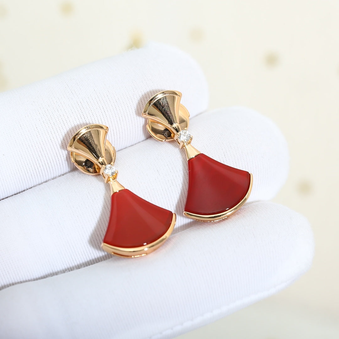 [Everoly JW]DREAM Carnelian PINK GOLD EARRINGS