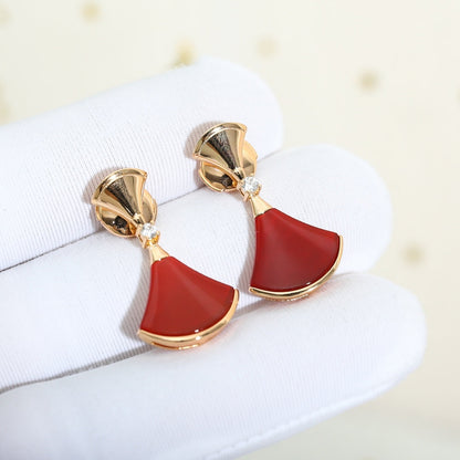 [Everoly JW]DREAM Carnelian PINK GOLD EARRINGS