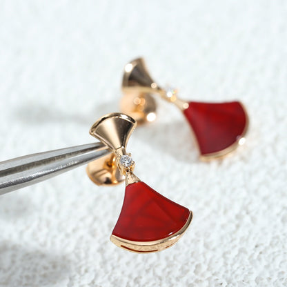 [Everoly JW]DREAM Carnelian PINK GOLD EARRINGS
