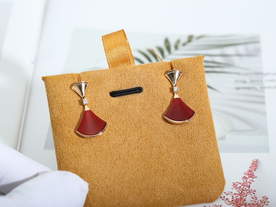 [Everoly JW]DREAM Carnelian PINK GOLD EARRINGS