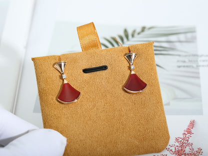 [Everoly JW]DREAM Carnelian PINK GOLD EARRINGS