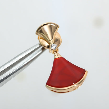 [Everoly JW]DREAM Carnelian PINK GOLD EARRINGS