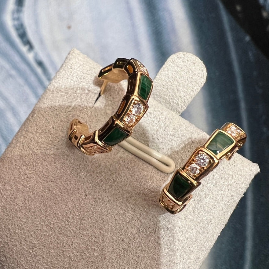 [Everoly JW]SERPENTI MALACHIT ROTGOLD OHRRINGE
