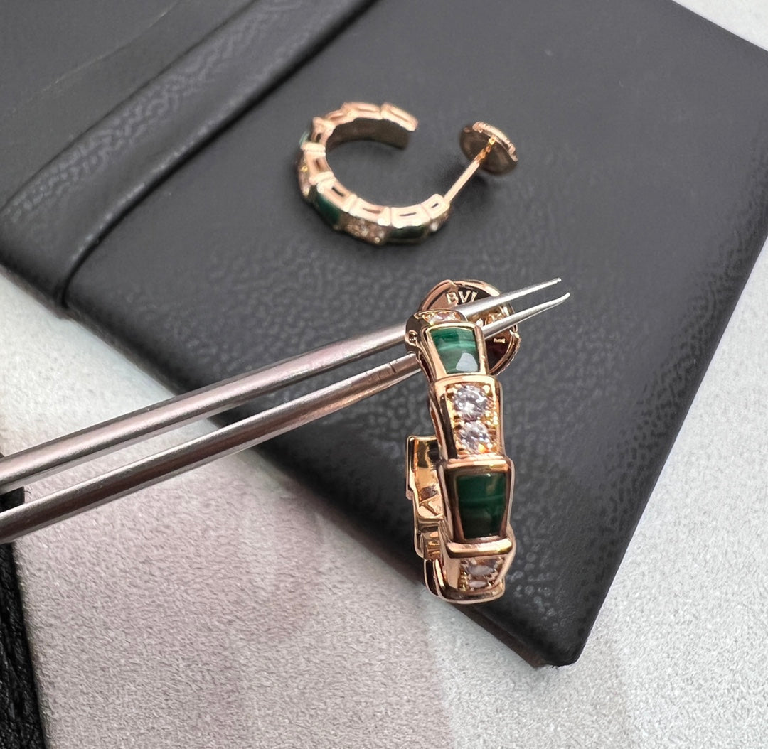 [Everoly JW]SERPENTI MALACHIT ROTGOLD OHRRINGE