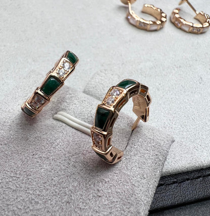 [Everoly JW]SERPENTI MALACHIT ROTGOLD OHRRINGE