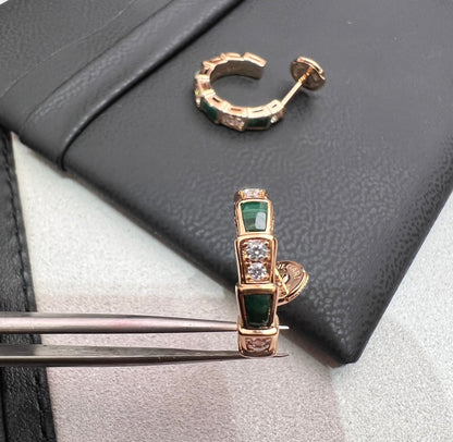 [Everoly JW]SERPENTI MALACHIT ROTGOLD OHRRINGE