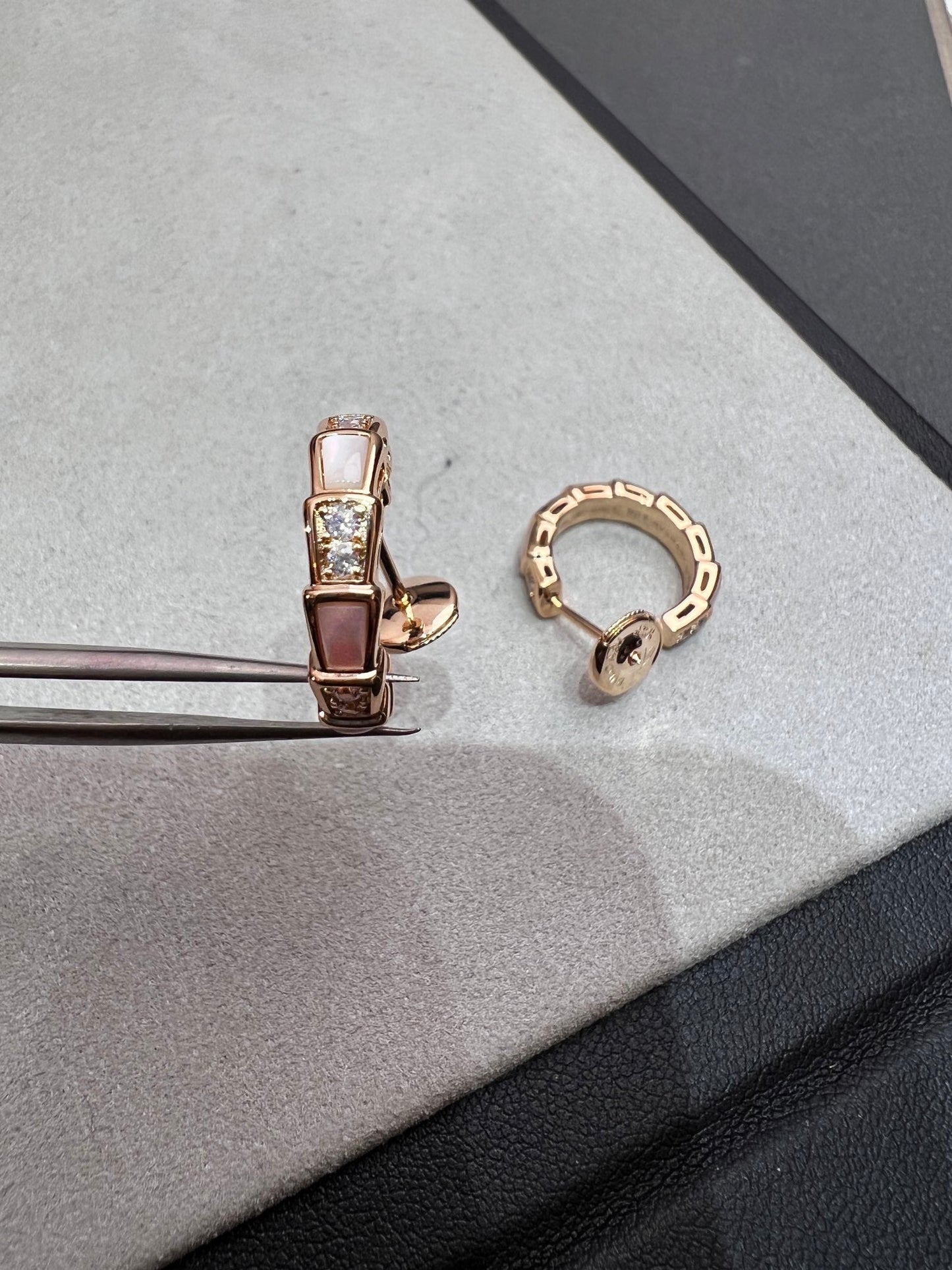 [Everoly JW]SERPENTI MOP ROSA GOLD OHRRINGE