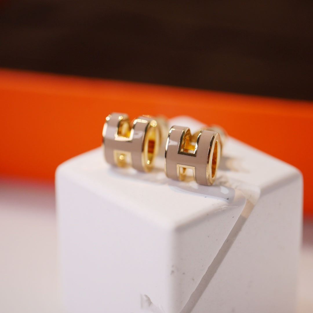 [Everoly JW] MINI POP H GOLD OHRRINGE GRAU