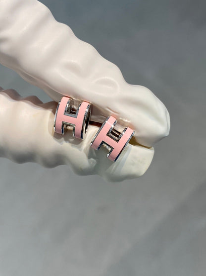 [Everoly JW] MINI POP H SILBER OHRRINGE ROSA